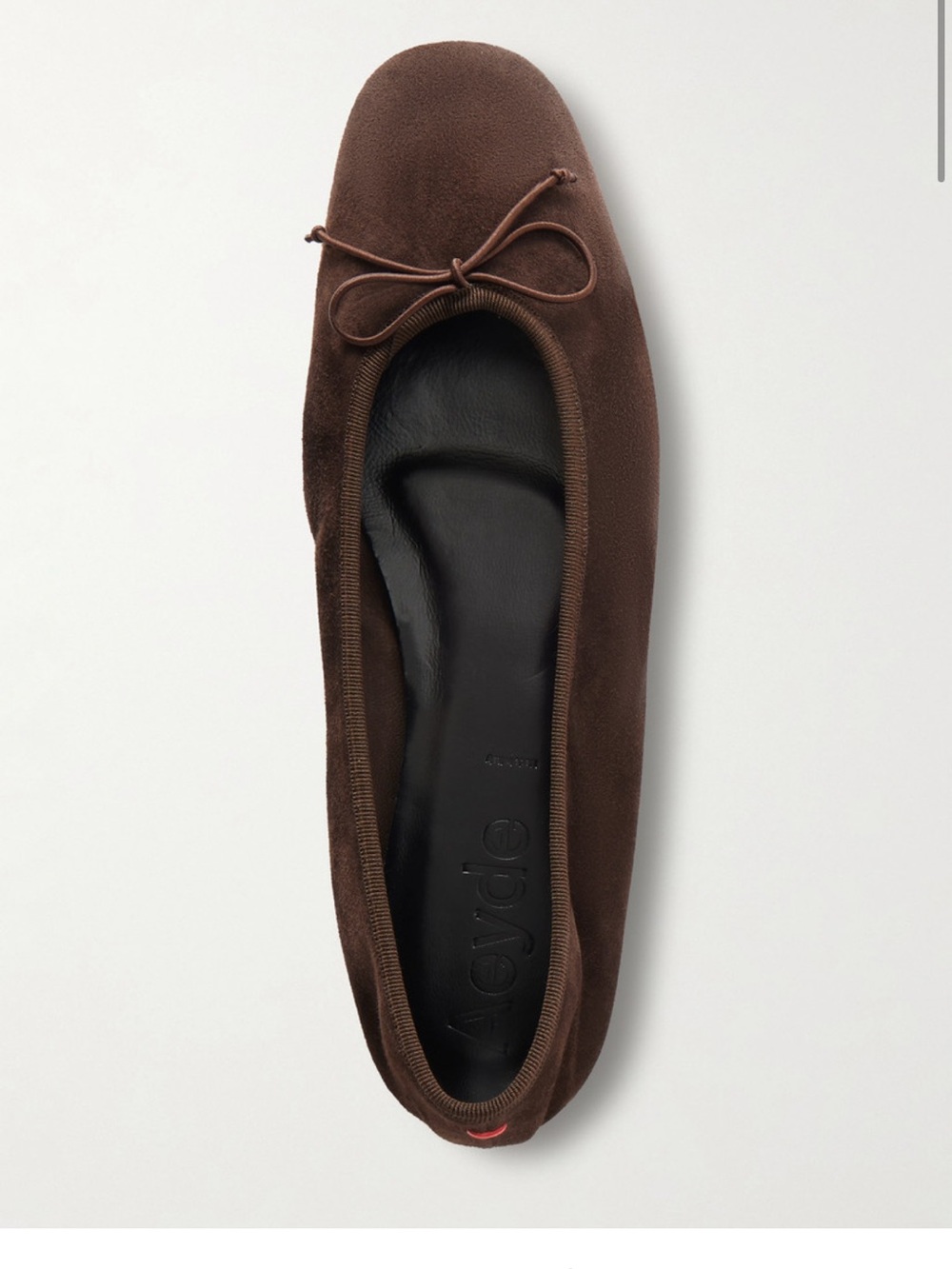 Aeyde Tiby Brown Suede Ballet Flats